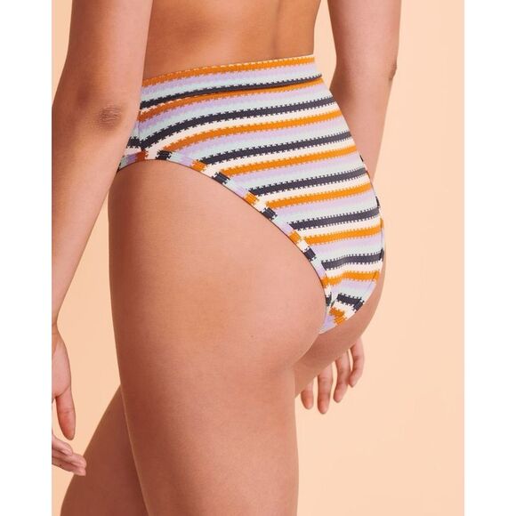 L*Space size XS Over the Moon Frenchi Bitsy Bikini Bottom Multicolored Striped - Picture 2 of 4